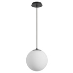 Luna Pendant - Black / White Opal Glass