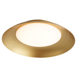 Bongo Color-Select Ceiling Flush Light - Aged Brass / White Acrylic