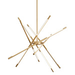 Palillos Color-Select Vertical Pendant - Aged Brass / Matte White Acrylic