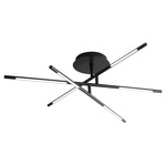 Palillos Color-Select Semi-Flush Ceiling Light - Black / Matte White Acrylic