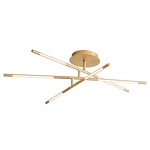 Palillos Color-Select Semi-Flush Ceiling Light - Aged Brass / Matte White Acrylic