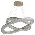 Elan Color-Select Dual Ring Pendant - Aged Brass / Crystal