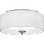 Blanche Ceiling Light - Brushed Nickel / White / White