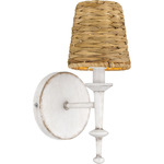 Flannery Wall Sconce - Antique White / Natural