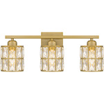 Gibson Bathroom Vanity Light - Aged Brass / Clear