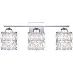 Gibson Bathroom Vanity Light - Polished Chrome / Clear
