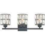 Gibson Bathroom Vanity Light - Matte Black / Clear