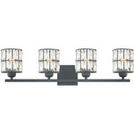 Gibson Bathroom Vanity Light - Matte Black / Clear