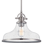 Grant Pendant - Brushed Nickel / Clear Seedy