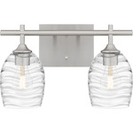 Lucy Bathroom Vanity Light - Brushed Nickel / Clear