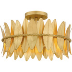 Liza Semi Flush Ceiling Light - Gold Leaf
