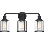 Ludlow Bathroom Vanity Light - Earth Black / Clear