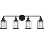 Ludlow Bathroom Vanity Light - Earth Black / Clear