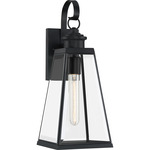 Paxton Hanging Outdoor Wall Sconce - Matte Black / Clear Beveled