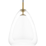 Aero Pendant - Aged Brass / Frosted White