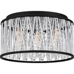 Celeste Semi Flush Ceiling Light - Matte Black / Crystal / Chrome