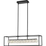 Dazzle Linear Chandelier - Matte Black / Clear