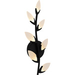Flores Wall Sconce - Matte Black / White