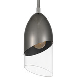 Haynes Pendant - Black Chrome / Clear