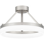 Cohen Semi Flush Ceiling Light - Brushed Nickel / White