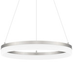 Cohen Pendant - Brushed Nickel / White