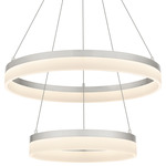 Cohen Pendant - Brushed Nickel / White