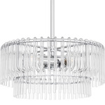 Tayshia Pendant - Polished Chrome / Clear