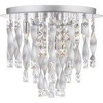 Twinkle Semi Flush Ceiling Light - Polished Chrome / Clear