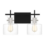 Pensbury Bathroom Vanity Light - Matte Black / Clear