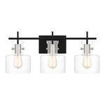 Pensbury Bathroom Vanity Light - Matte Black / Clear