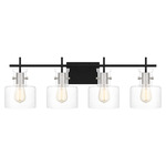 Pensbury Bathroom Vanity Light - Matte Black / Clear