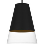 Peregrine Pendant - Brushed Black / Clear