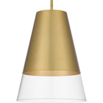Peregrine Pendant - Brushed Gold / Clear