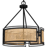 Priya Pendant - Matte Black / Rattan