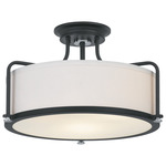 Calvary Ceiling Semi Flush Light - Earth Black / Eggshell