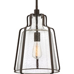 Haverford Pendant - Rustic Black / Clear Seedy