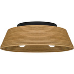 Zahara Semi Flush Ceiling Light - Matte Black / Natural