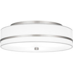 Belotte Semi Flush Ceiling Light - Brushed Nickel / Off White