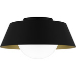 Damascus Semi Flush Ceiling Light - Matte Black / Brass / Opal