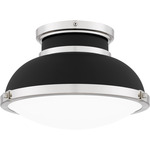 Tobias Semi Flush Ceiling Light - Polished Nickel / Black