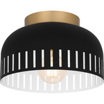 Keagan Semi Flush Ceiling Light - Gold / Matte Black / Matte White