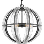 Dre Pendant - Matte Black / Clear Water