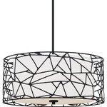 Newcastle Pendant - Matte Black / White