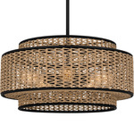 Teton Pendant - Matte Black / Natural Rope
