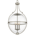 Chicago Pendant - Brushed Nickel / Clear Seedy