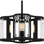Renee Pendant - Matte Black / Clear Beveled