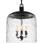 Selma Pendant - Matte Black / Clear Water