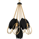 Seraphina Pendant - Brushed Weathered Brass / Matte Black