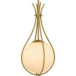 Aliyah Pendant - Aged Brass / Opal Etched