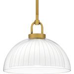 Jansen Pendant - Brushed Gold / Opal